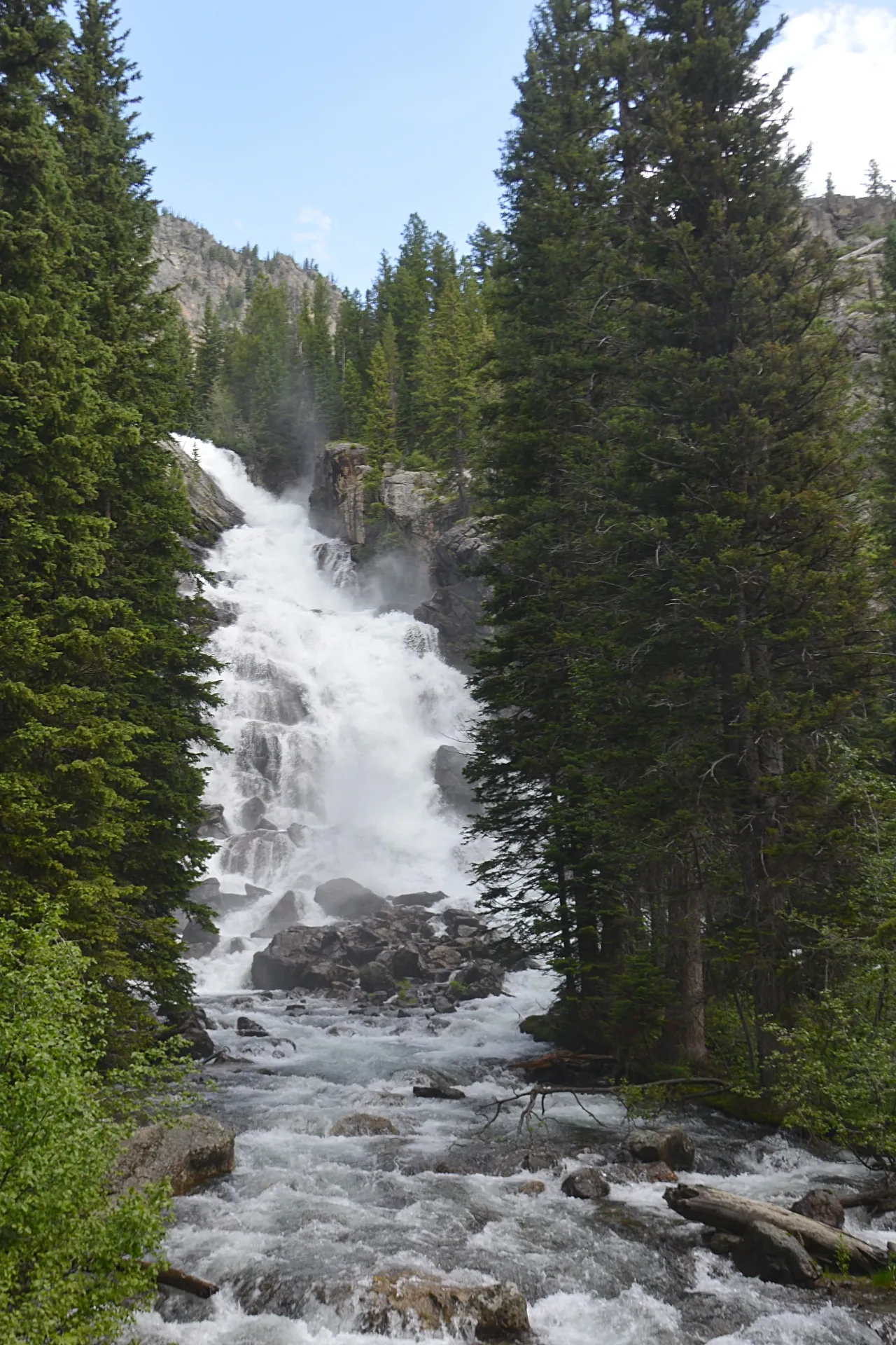 Hidden Falls waterfall in Grand Teton National Park