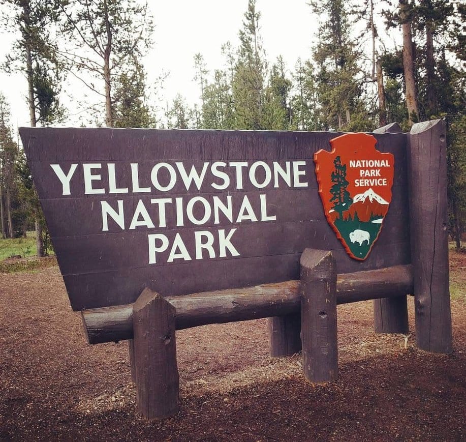 Yellowstone National Park entrance sign